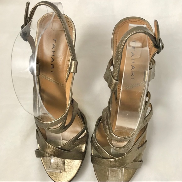 Tahari Senorita Gold Heels - Picture 2 of 8